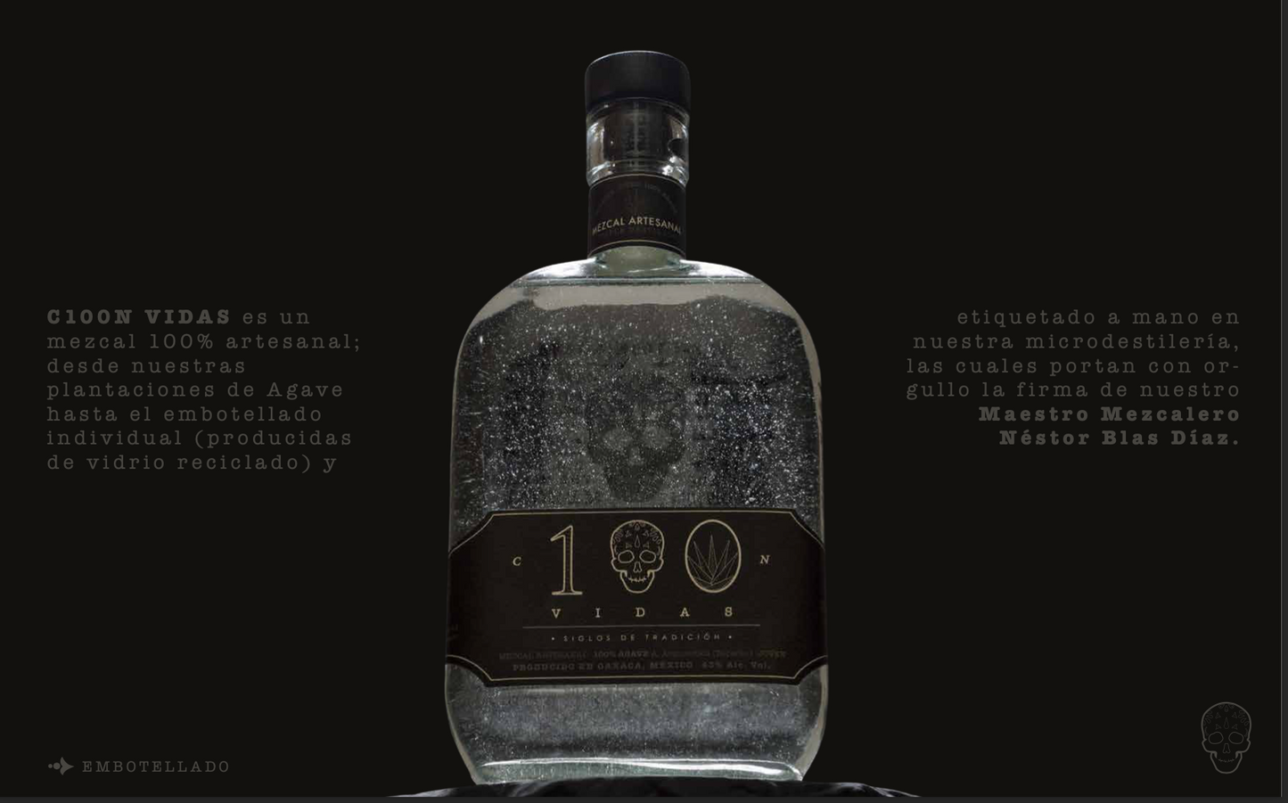Mezcal Artesanal 100 Vidas Espadín Joven 750ml