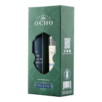 Tequila Ocho Plata 750 Ml con Termo de Aluminio