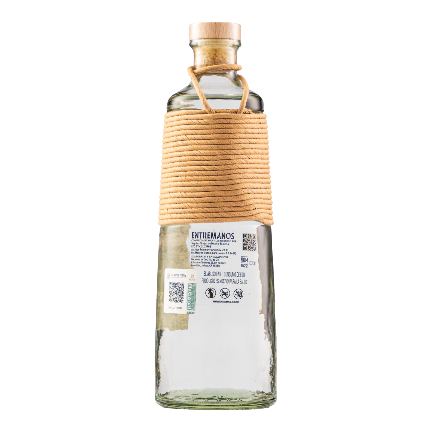 Tequila Entremanos Blanco Artesanal 700 Ml