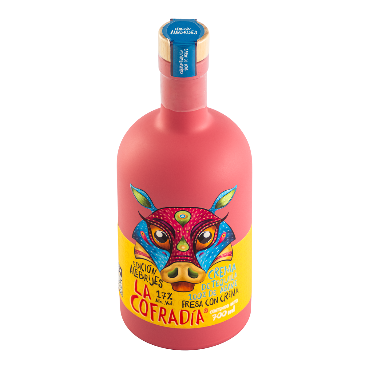 Crema de Tequila La Cofradía Alebrijes Fresas y Crema 700 Ml