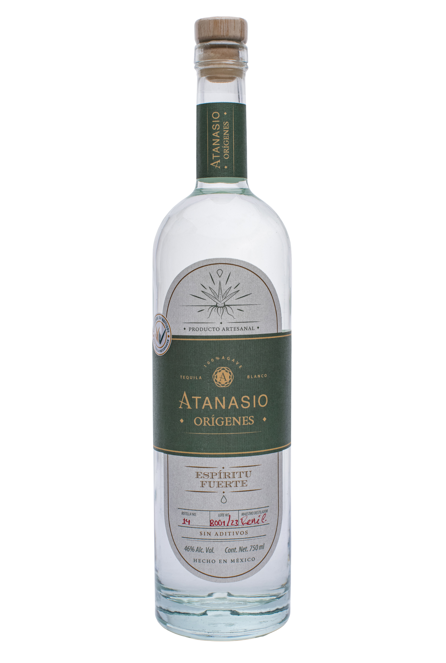Tequila Atanasio Orígenes Espíritu Fuerte Blanco 750 Ml