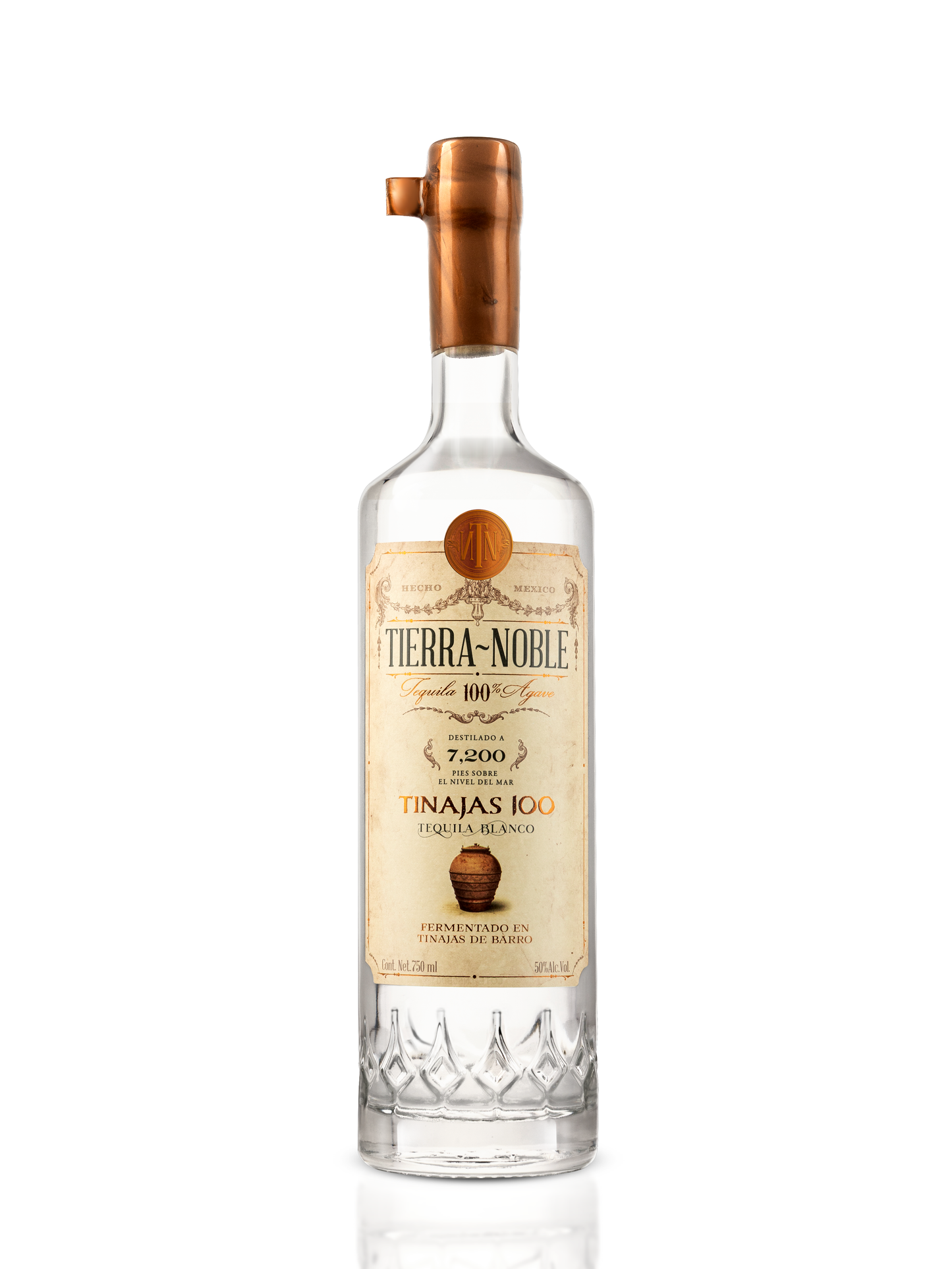 Tequila Tierra Noble Tinajas 100 Blanco 750 Ml