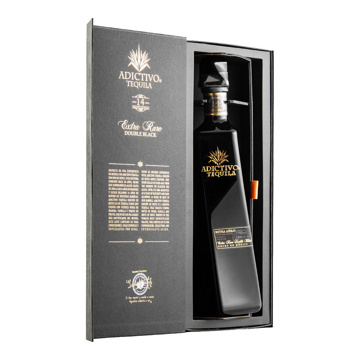Tequila Adictivo 14 Años Extra Añejo Black 750 Ml