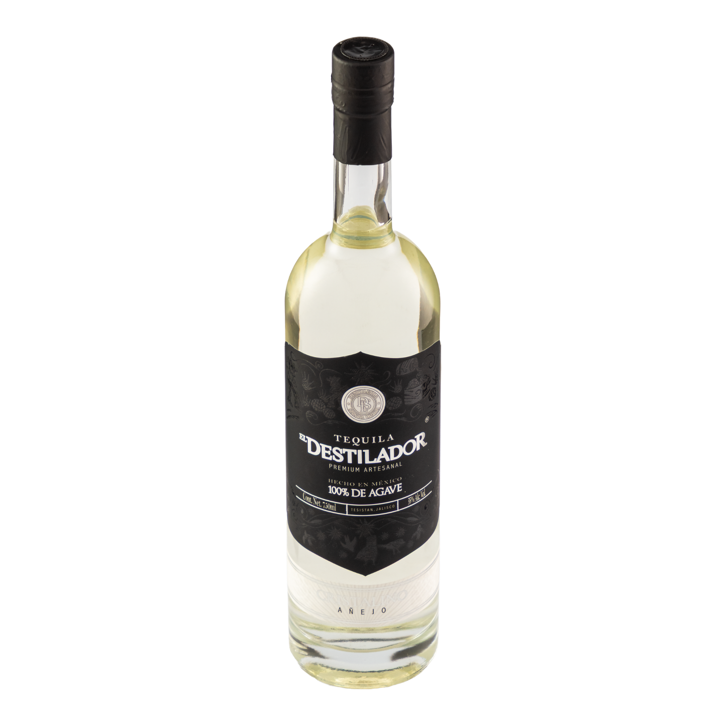 Tequila El Destilador Añejo Cristalino Premium 750 Ml