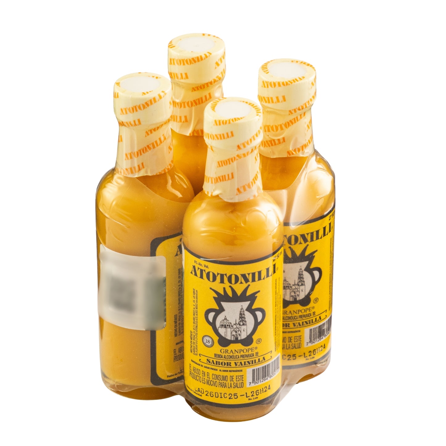 Four Pack Rompope Atotonilli Vainilla 50 Ml