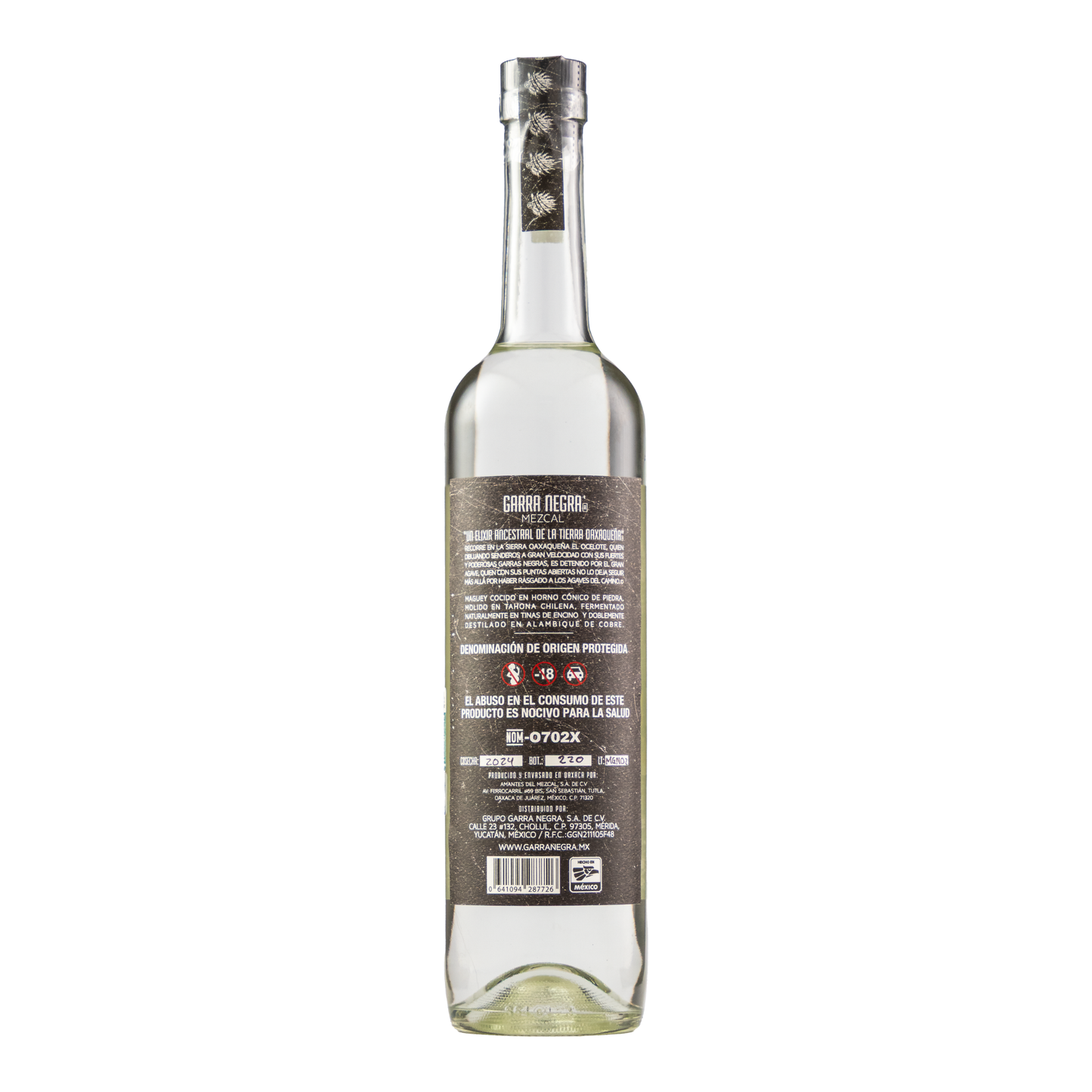 Mezcal Artesanal Garra Negra Maguey Espadín 750 Ml