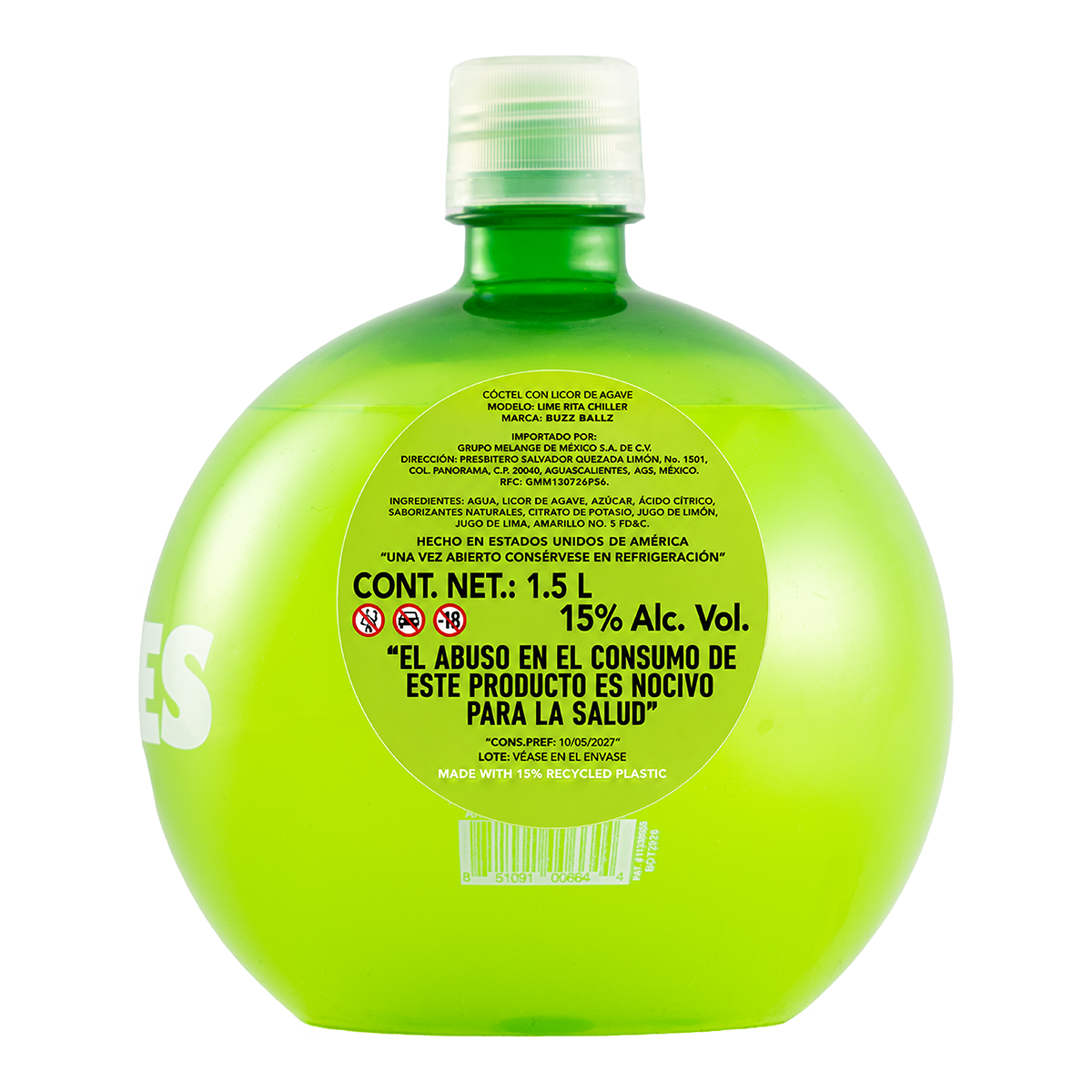 Bebida Buzzballz Lime Rita 1500 Ml