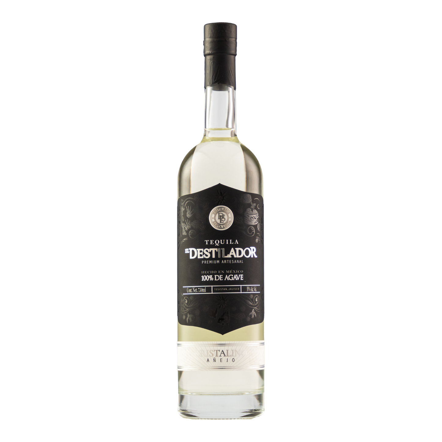 Tequila El Destilador Añejo Cristalino Premium 750 Ml