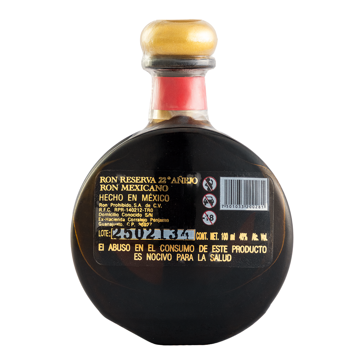 Ron Mexicano Prohibido Añejo Reserva 22 100 Ml Mini
