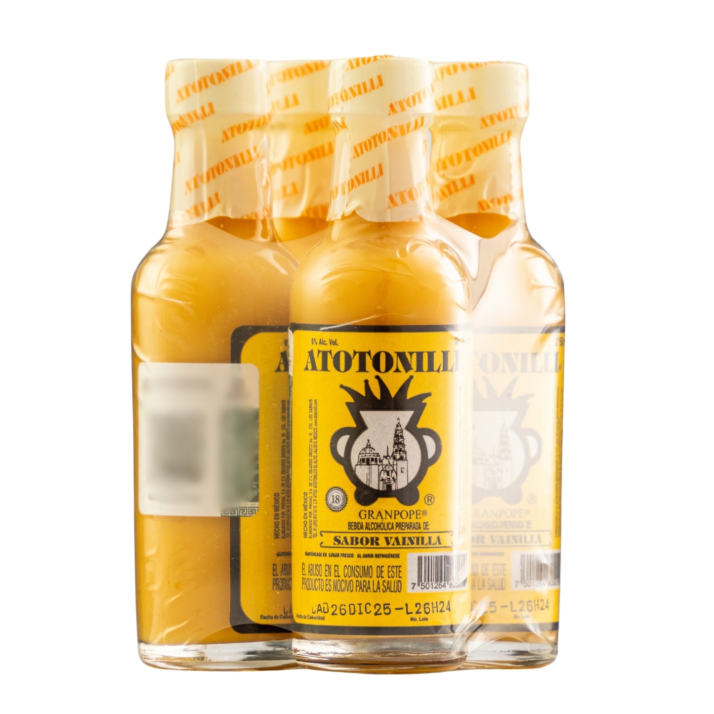 Four Pack Rompope Atotonilli Vainilla 50 Ml